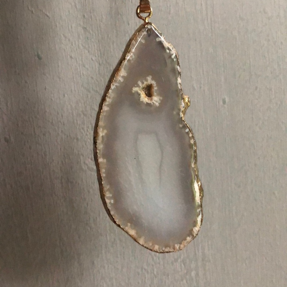 Blue Agate Long Beaded Necklace